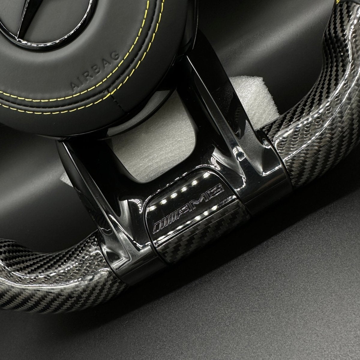 AMG Lenkrad Carbon Schwarz/Gelb inkl. Airbag passend für Mercedes - BFAN - BEFASTANDNOBLE